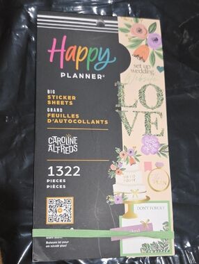 Happy Planner Big Sticker Sheets — Black, Cream & Pastel Floral Accents
